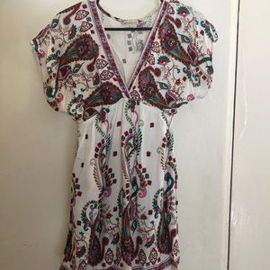 Boho paisley shirt dress